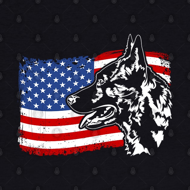 Dutch Shepherd American Flag patriotic dog by wilsigns